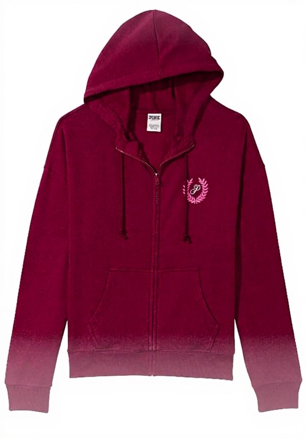 Victorias Secret Pink Fleece Hoodie Maroon Burgundy Womens