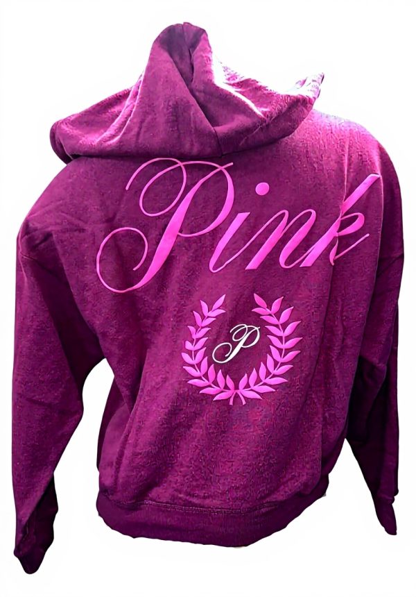 Victorias Secret Pink Fleece Hoodie Maroon Burgundy Womens