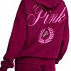 Victorias Secret Pink Fleece Hoodie Maroon Burgundy Womens