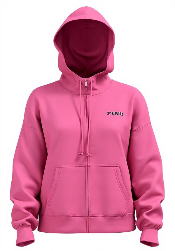 Victorias Secret Pink Ivy Fleece Hoodie Red Violet XL