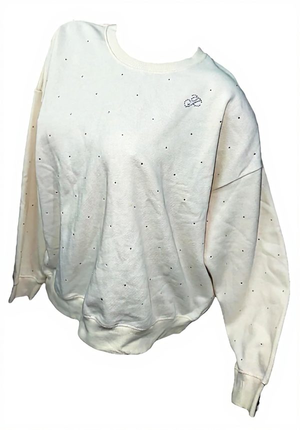 Victorias Secret Pink Ivy Fleece Sweatshirt Beige Sparkle