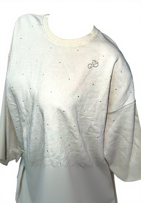 Victorias Secret Pink Ivy Fleece Sweatshirt Beige Sparkle