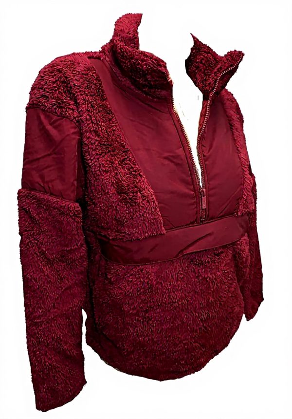 Victorias Secret PINK Oversized Teddy Fleece Half Zip