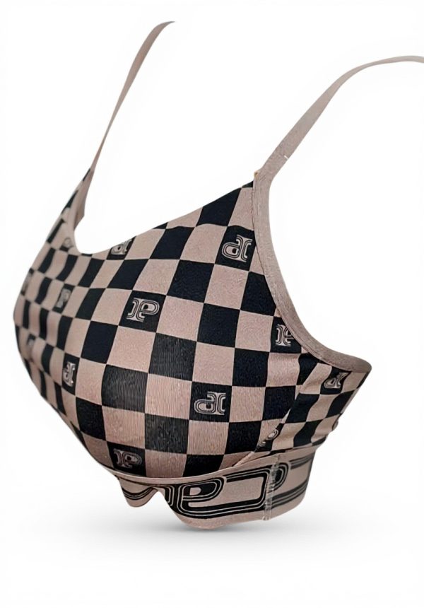 Victorias Secret Pink Sport Bra Multicolor Checkered Scoop