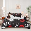 Girls Kiss Duvet Cover Feelyou Red Lips Bedding Set Queen-2