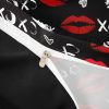 Girls Kiss Duvet Cover Feelyou Red Lips Bedding Set Queen-5