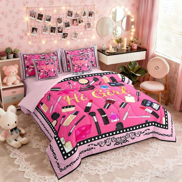 Makeup Bedding Set Queen Castle Fairy Microfiber Glitter-1