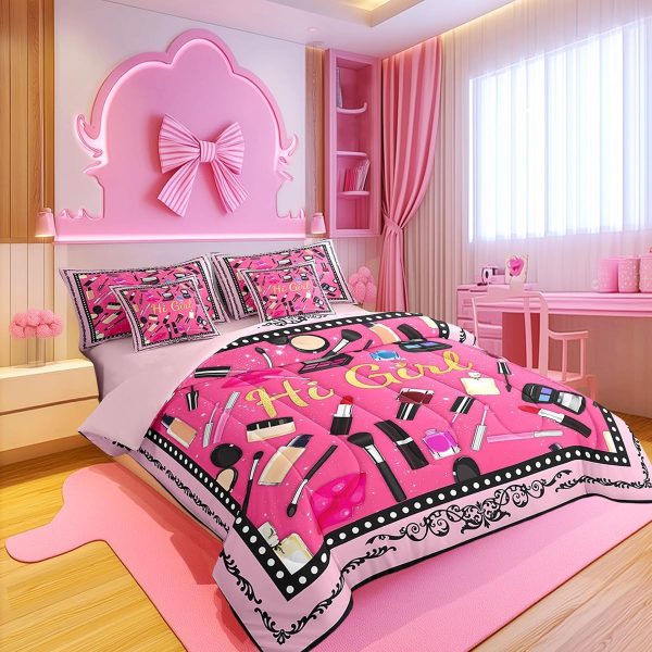 Makeup Bedding Set Queen Castle Fairy Microfiber Glitter-3