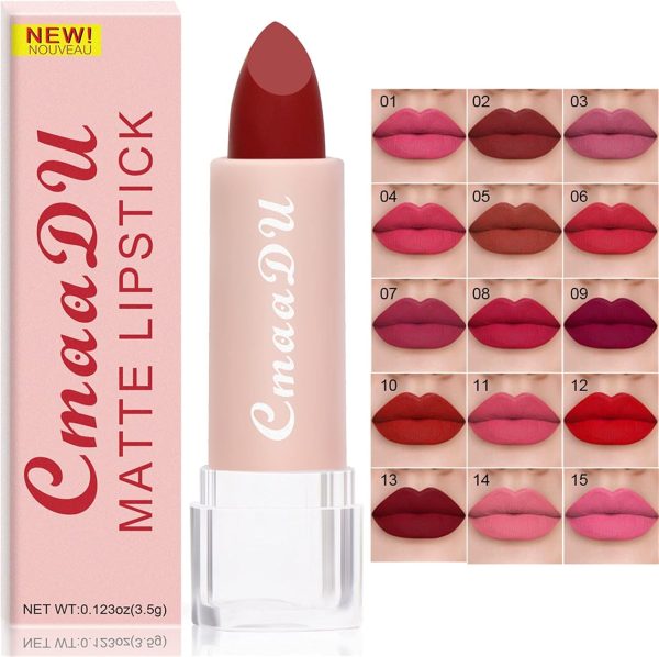 Mllkcao Matte Lipstick 15 Colors Nourishing Waterproof Lip-2