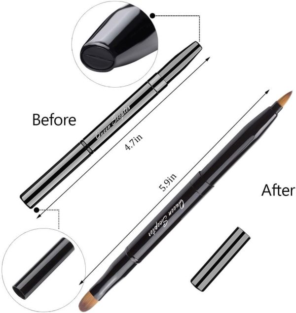 Retractable Dual End Lip Brush Queen Scepter Gold Purple-6