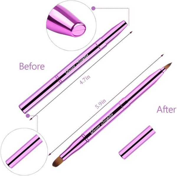 Retractable Dual End Lip Brush Queen Scepter Gold Purple-7