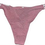 Victorias Secret Pink Cotton Shimmer Thong Panty Womens