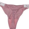 Victorias Secret Pink Cotton Shimmer Thong Panty Womens