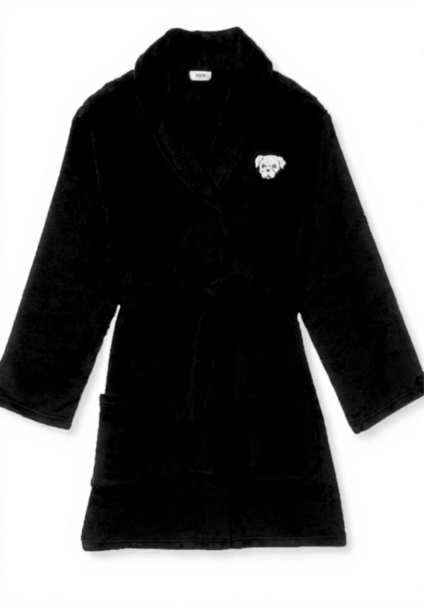 Victoria's Secret Pink Fluffy Robe Black XS/Small Nightwear