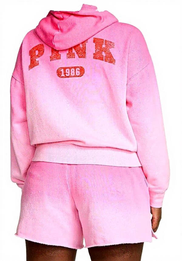 Victorias Secret Pink Hoodie Tie Dye Ivy Fleece Womens