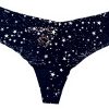 Victorias Secret Pink No Show Lace Thong Blue Stars