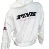 Victorias Secret Pink Fleece Hoodie White Racing Womens