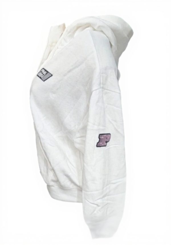 Victorias Secret Pink Fleece Hoodie White Racing Womens