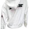 Victorias Secret Pink Fleece Hoodie White Racing Womens