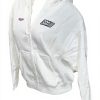 Victorias Secret Pink Fleece Hoodie White Racing Womens