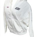 Victorias Secret Pink Fleece Hoodie White Racing Womens