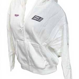 Victorias Secret Pink Fleece Hoodie White Racing Womens
