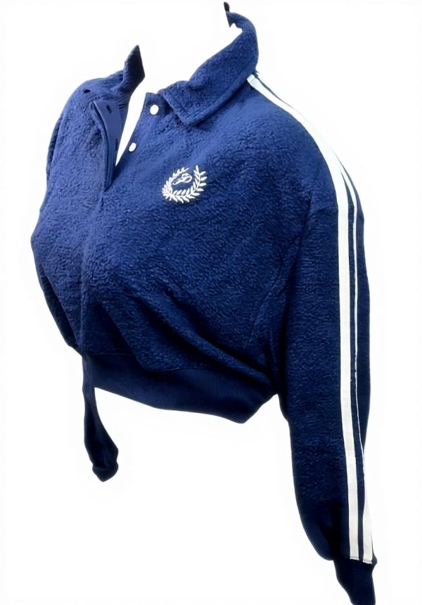 Victorias Secret Pink Reverse Fleece Cropped Polo