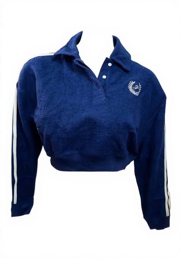 Victorias Secret Pink Reverse Fleece Cropped Polo