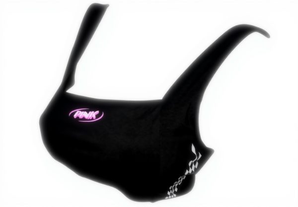 Victorias Secret Pink Sport Bra Squareneck Black Racing