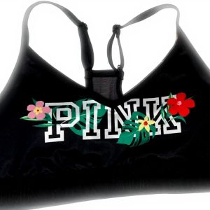 Victorias Secret Pink Sports Bra Lightly Lined Floral