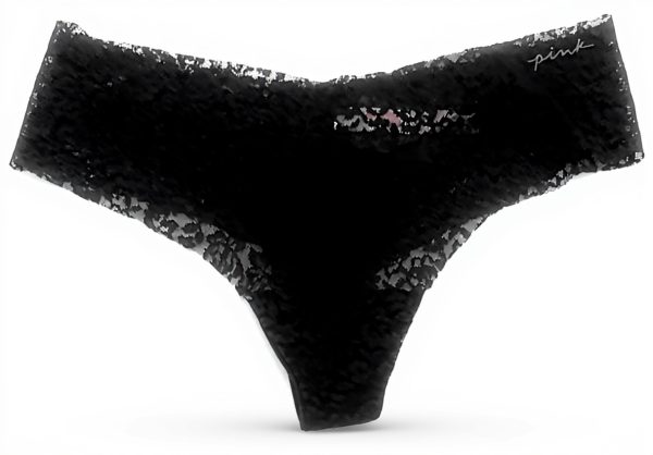 Lay Flat Lace Thong Victorias Secret Pink Black Womens