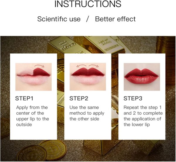 Mllkcao Gold Lipstick Velvet Matte Non Stick Cup Long-5