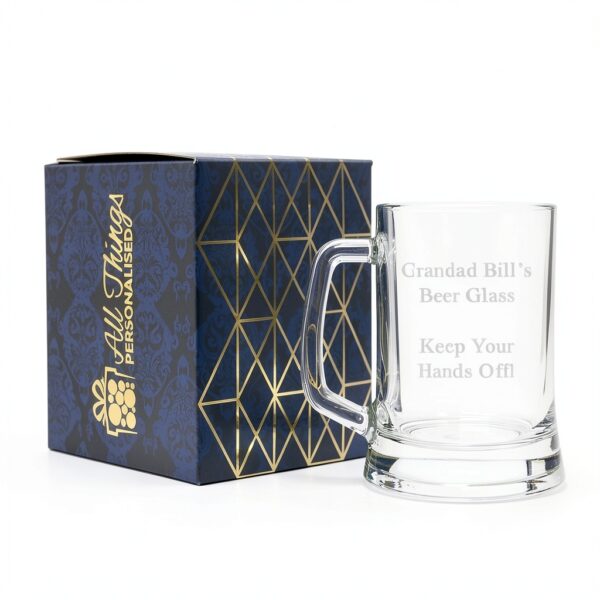 Personalised Beer Mug Say it with Glass Engraved Gift-1