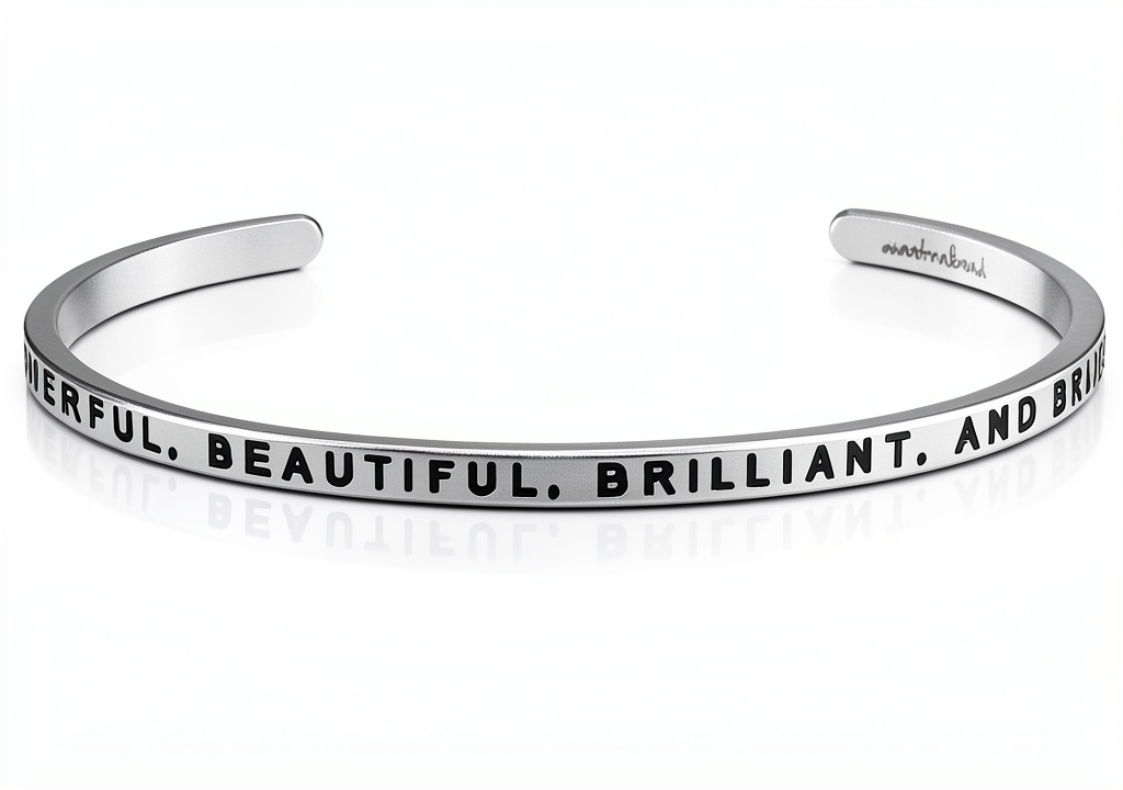 MantraBand cuff bracelet showcasing stainless steel and 18k gold dip finish