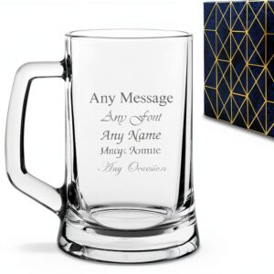 Personalised Beer Mug Say it with Glass Engraved Gift-0