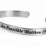 Qina C Stainless Steel MantraBand Unisex Adjustable Cuff-0