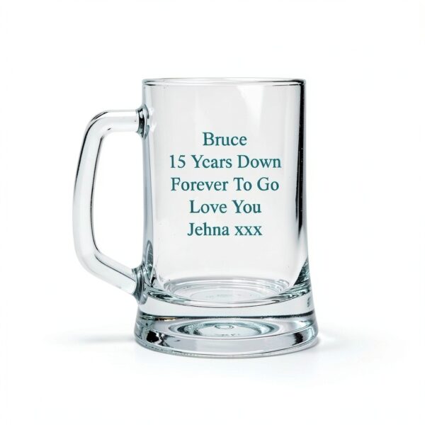 Personalised Beer Mug Say it with Glass Engraved Gift-2