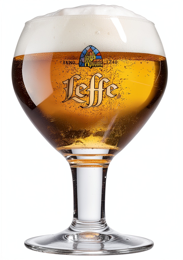 Installing Leffe Beer Glasses Transparent Foaming Set of 2 on a wooden desk