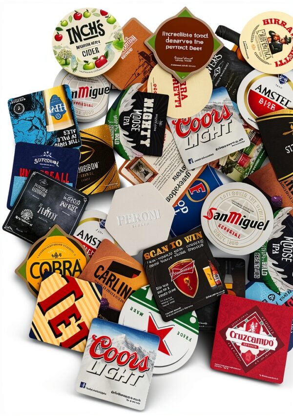 Generic Beer Coasters Multicolor Cardboard Bar Mats Man Cave-1