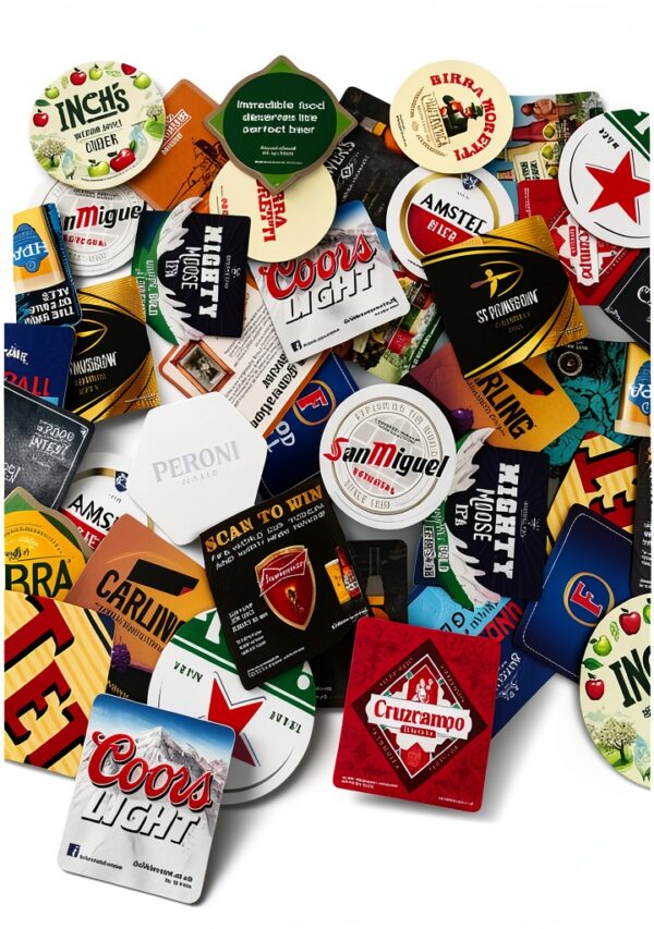 Generic Beer Coasters Multicolor Cardboard Bar Mats Man Cave-2