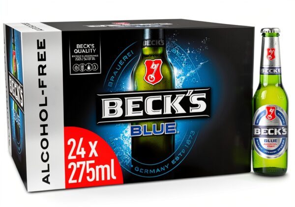 Beck's Blue Alcohol Free Lager 24 x 275ml Bottles German Beer-0