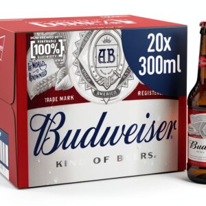 Budweiser Lager Beer 20x300ml Pack – Smooth Refreshing Full‑Body Lager-0