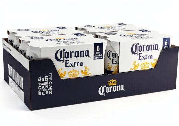 Corona Extra Premium Lager Beer 24x330ml Cans 4.5% ABV-0