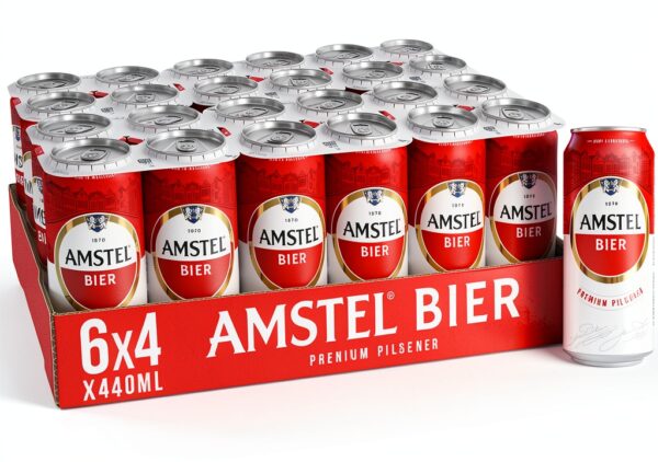 Amstel Light Decaf Lager 440ml Tin Pack of 24 Low Calorie-0