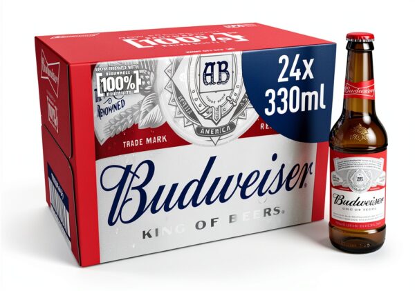 Budweiser Lager Case 24 x 33cl and 4.5% ABV Premium American Beer-0