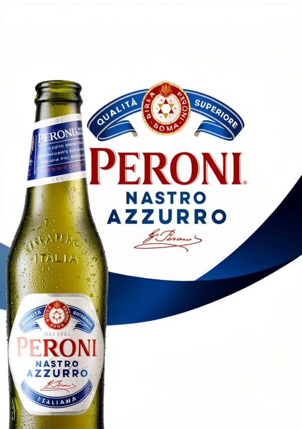 Peroni Nastro Azzurro, Premium Italian Lager, 12 x 620ml Bottles, 5% ABV-0